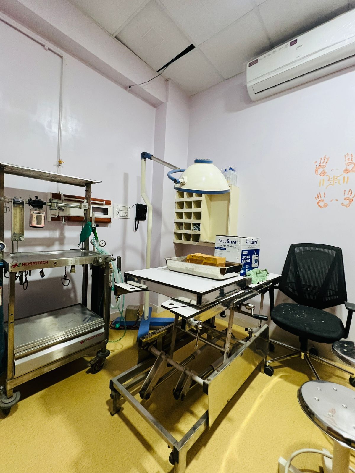 Hospital lobby with seating area